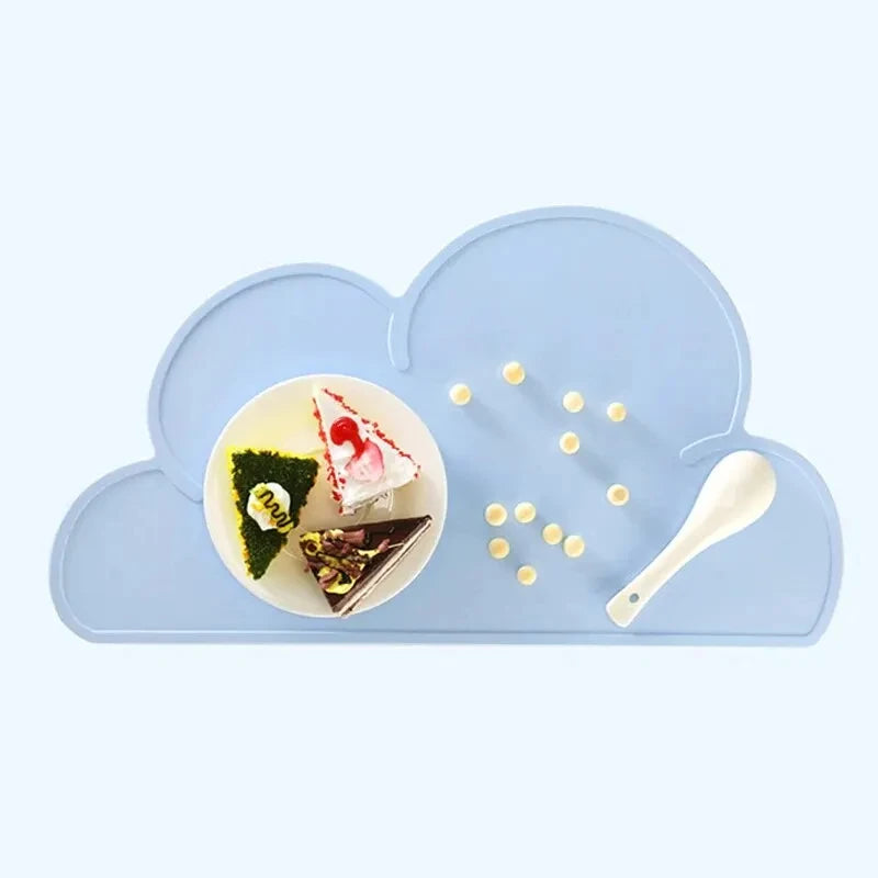 Cloud style Pet Feeding Mat for Cats and Dogs with Nonspill Nonslip Waterproof Leakage Food Easy to Clean Silicone Placemats